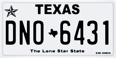 TX license plate DNO6431