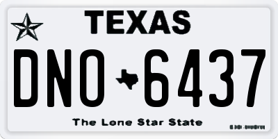 TX license plate DNO6437
