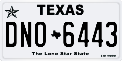 TX license plate DNO6443
