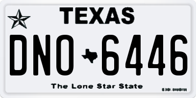 TX license plate DNO6446