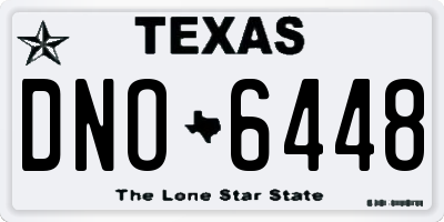 TX license plate DNO6448