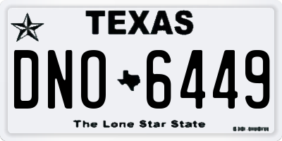 TX license plate DNO6449