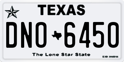 TX license plate DNO6450
