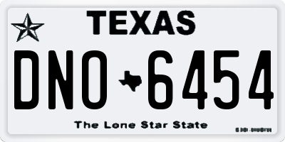 TX license plate DNO6454