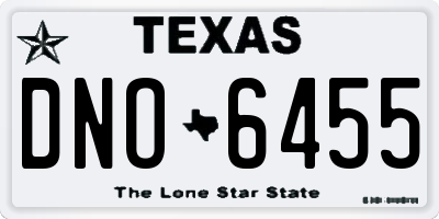 TX license plate DNO6455