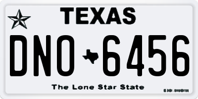 TX license plate DNO6456