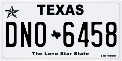 TX license plate DNO6458