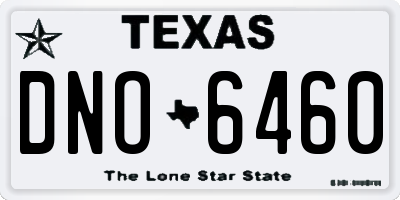 TX license plate DNO6460