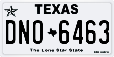 TX license plate DNO6463