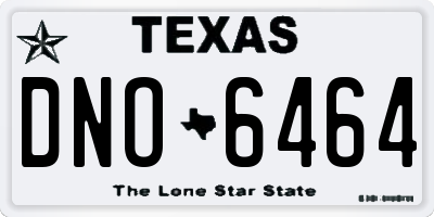TX license plate DNO6464