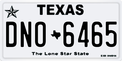 TX license plate DNO6465