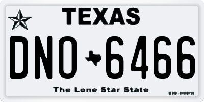 TX license plate DNO6466