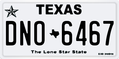 TX license plate DNO6467