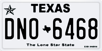 TX license plate DNO6468