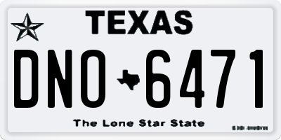 TX license plate DNO6471