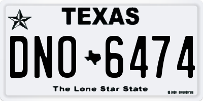 TX license plate DNO6474