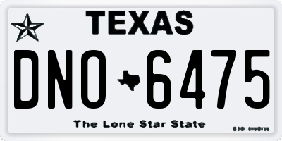 TX license plate DNO6475