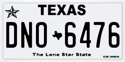 TX license plate DNO6476