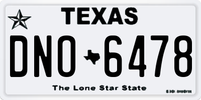 TX license plate DNO6478