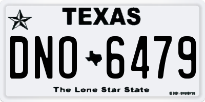 TX license plate DNO6479