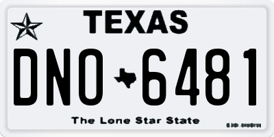 TX license plate DNO6481