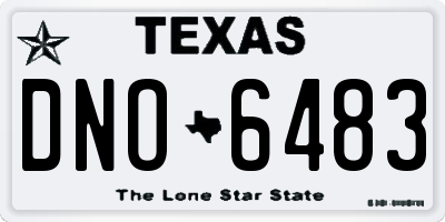 TX license plate DNO6483