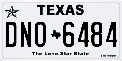 TX license plate DNO6484