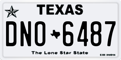 TX license plate DNO6487