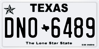 TX license plate DNO6489