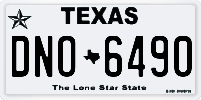 TX license plate DNO6490