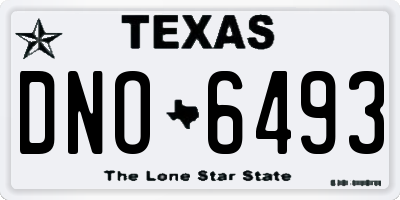 TX license plate DNO6493