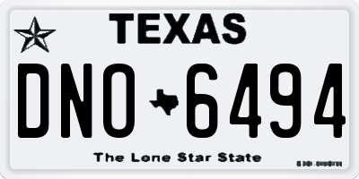 TX license plate DNO6494