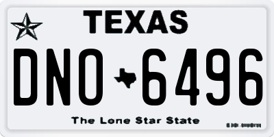 TX license plate DNO6496