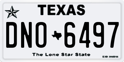 TX license plate DNO6497