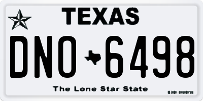 TX license plate DNO6498
