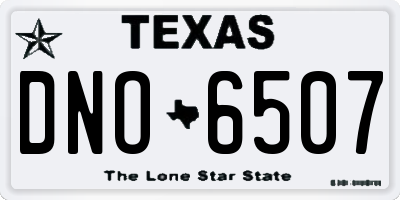 TX license plate DNO6507