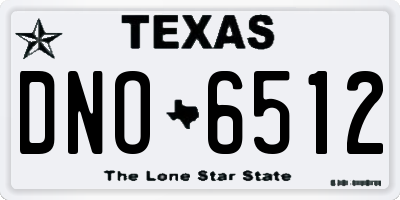 TX license plate DNO6512