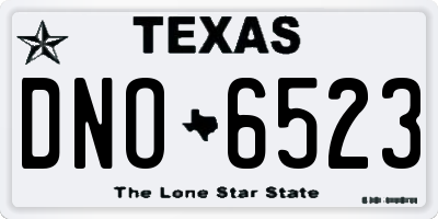 TX license plate DNO6523