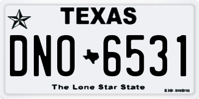 TX license plate DNO6531