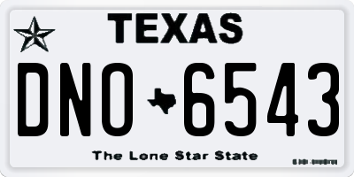 TX license plate DNO6543
