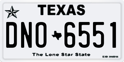 TX license plate DNO6551