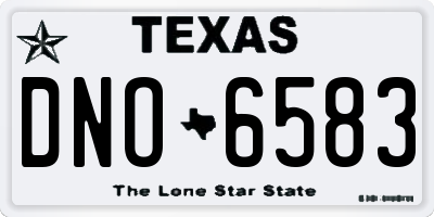 TX license plate DNO6583