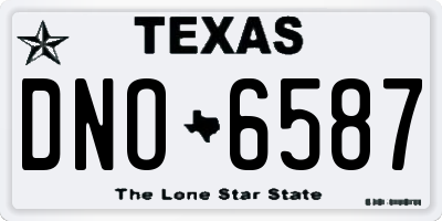 TX license plate DNO6587