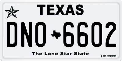 TX license plate DNO6602