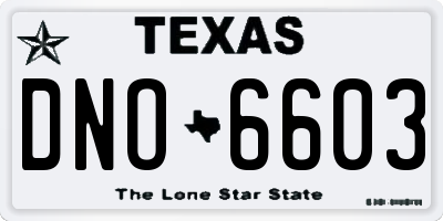 TX license plate DNO6603