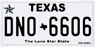 TX license plate DNO6606
