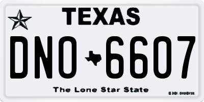 TX license plate DNO6607