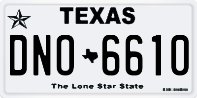 TX license plate DNO6610