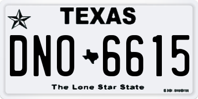 TX license plate DNO6615