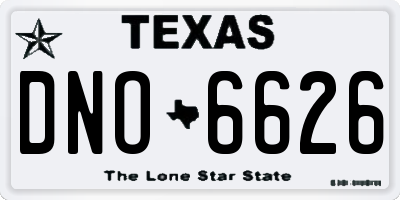 TX license plate DNO6626